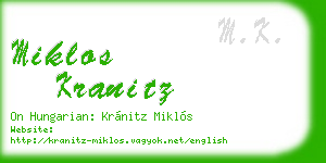 miklos kranitz business card